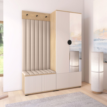 Garderoba Zora wersja 1 frezowana Trinity 02 Dąb Cremona Cashmere