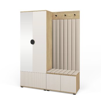 Garderoba Zora wersja 1 frezowana Trinity 02 Dąb Cremona Cashmere