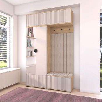 Garderoba do przedpokoju z lustrem Zora wersja 2 Trinity 02 Dąb Cremona Cashmere