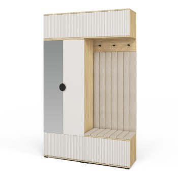 Garderoba do przedpokoju z lustrem Zora wersja 2 Trinity 02 Dąb Cremona Cashmere