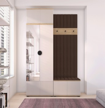Pojemna garderoba Zora wersja 4 z lustrem Trinity 08 Dąb Cremona Cashmere