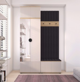Garderoba z panelami tapicerowanymi Zora Trinity 16 Dąb Cremona Cashmere wersja 4