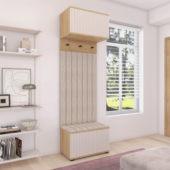 Garderoba ryflowana z panelami Zora wersja 5 Trinity 02 Dąb Cremona Cashmere