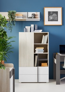 Elegancka Komoda Remo RM6 w kolorze dąb wilton biały lux biały antarcyt