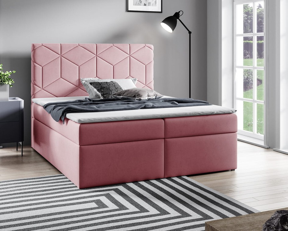 PROMOCJA Łóżko kontynentalne Lea 120x200 Trinity 19 przeszycia  #1