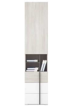 Szafka Remo RM3 dąb wilton biały/biały lux/antracyt z półkami