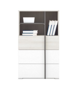 Komoda Remo RM7 w kolorze dąb wilton biały lux biały antarcyt do sypialni