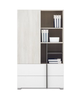 Elegancka Komoda Remo RM6 w kolorze dąb wilton biały lux biały antarcyt