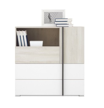 Elegancka Komoda Remo RM8 w kolorze dąb wilton biały lux biały antarcyt