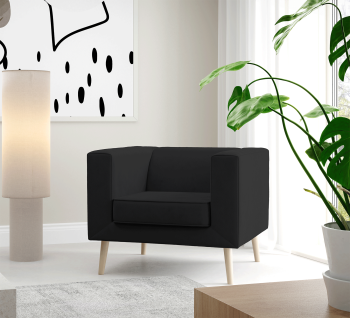 Sofa Kimi 1 o geometrycznej bryle w tkaninie Velutto 20