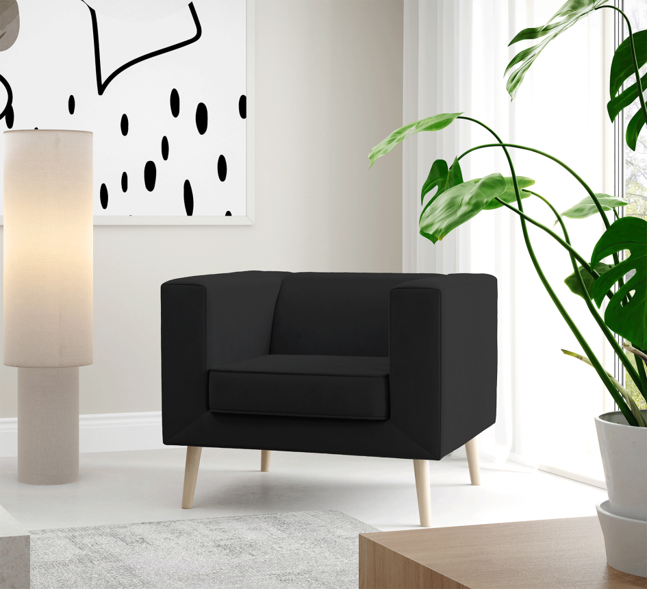 Sofa Kimi 1 o geometrycznej bryle w tkaninie Velutto 20 #1