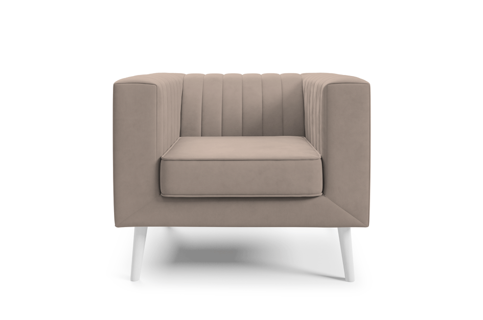 Sofa Angelika 1 elegancka kanapa z pionowymi przeszyciami i drewnianymi nogami Velutto 03 #3