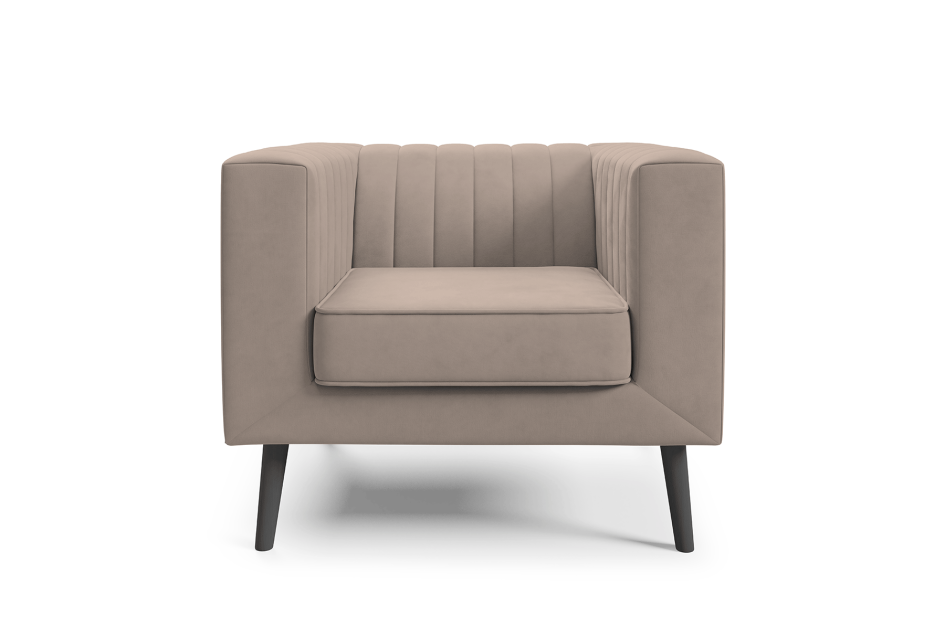 Sofa Angelika 1 elegancka kanapa z pionowymi przeszyciami i drewnianymi nogami Velutto 03 #4
