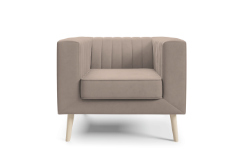 Sofa Angelika 1 elegancka kanapa z pionowymi przeszyciami i drewnianymi nogami Velutto 03