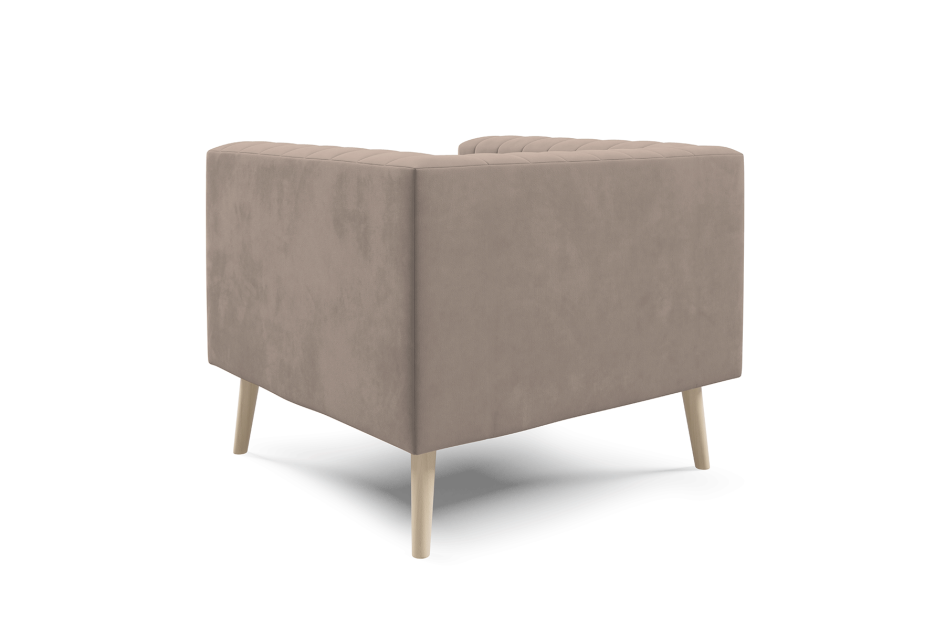 Sofa Angelika 1 elegancka kanapa z pionowymi przeszyciami i drewnianymi nogami Velutto 03 #5