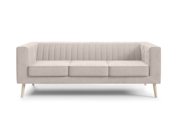 Sofa Angelika 3 z eleganckimi przeszyciami i głębokim siedziskiem Velutto 01