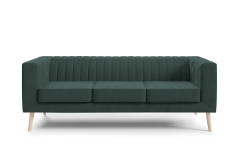 Sofa Angelika 3 designerska z miękkim siedziskiem i drewnianymi nogami Velutto 10
