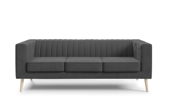 Sofa Angelika 3 komfortowa z geometryczną bryłą i eleganckim pikowaniem Velutto 19