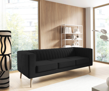 Sofa Angelika 3 do nowoczesnego salonu z pionowymi przeszyciami Velutto 20