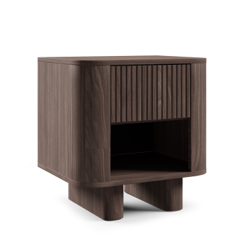 Stolik nocna Misterio Premium 50 cm z szufladą i minimalistycznym wykończeniem Orzech lincoln 