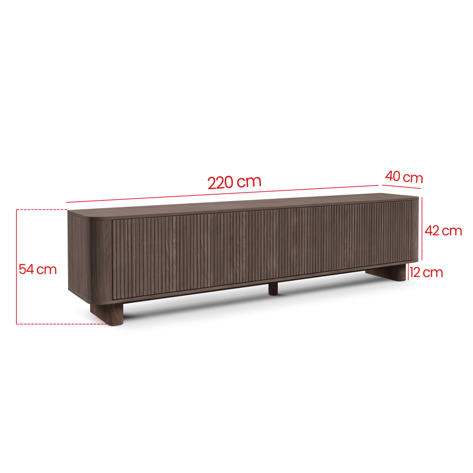 Szafka RTV Misterio Premium 220 cm Orzech Lincoln pojemna komoda do nowoczesnego salonu  #5