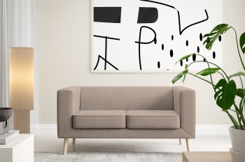 Sofa Kimi 2 elegancka z drewnianymi nogami Velutto 03