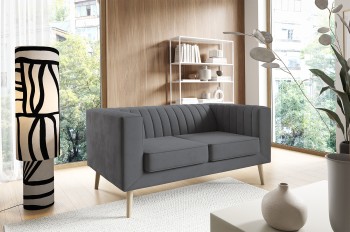 Sofa Angelika 2 minimalistyczna  z miękkim siedziskiem Velutto 18