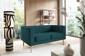 Sofa Angelika 2 komfortowa z pionowymi przeszyciami Velutto 36