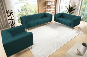 Zestaw Angelika eleganckie kanapy do salonu materiał Velutto 36