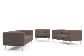 Zestaw Kimi minimalistyczny zestaw sofa fotel materiał Velutto 29