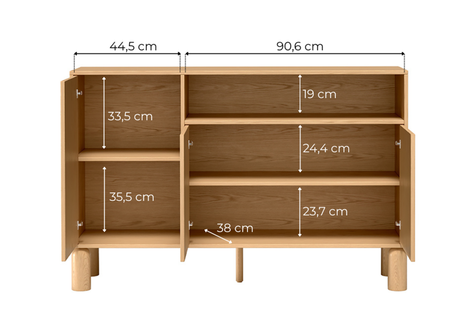 Komoda Sanden 2 designerski mebel do salonu dąb Bookmatch #6