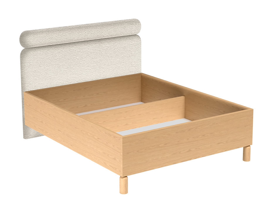 Łóżko Sanden 140x200 łóżko z miękkim zagłówkiem i minimalistyczną bryłą dąb Bookmatch #6
