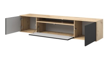 Komoda Capri Premium RTV 180 wisząca lamele artisan czarny 