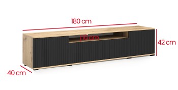 Komoda Capri Premium RTV 180 cm lamele na niskich nóżkach 