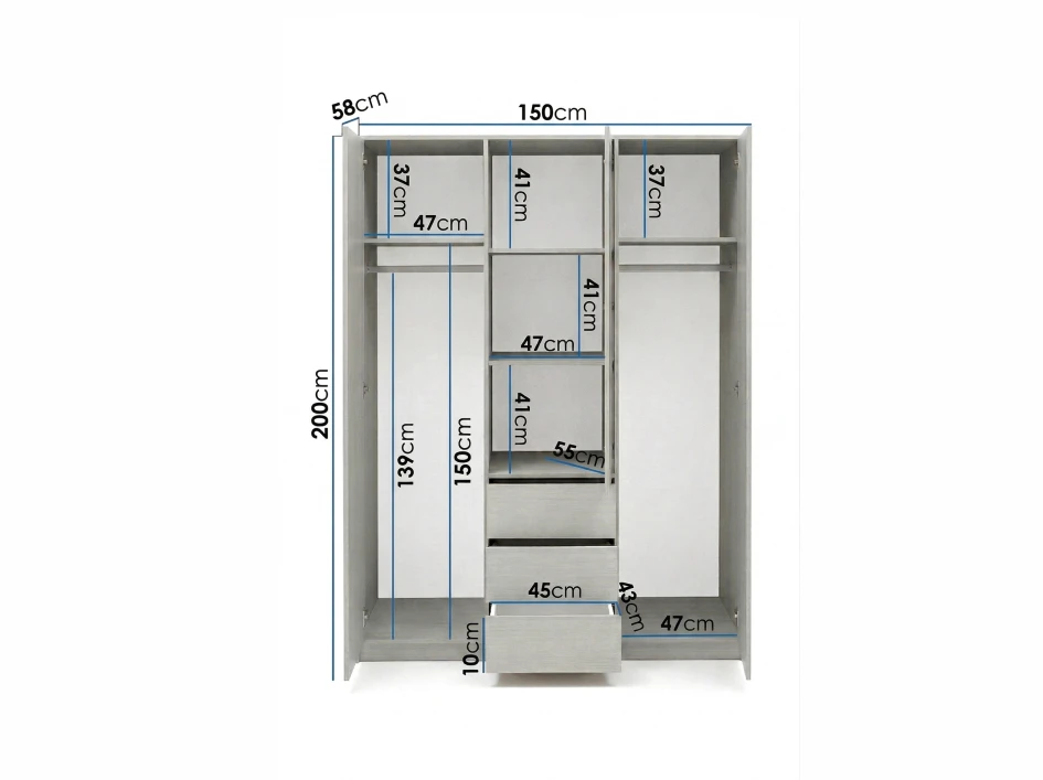 Szafa Siena D3 LUX eucalyptus z lustrem #4