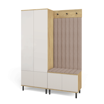 Garderoba Zora wariant 1 wysokie nogi frezowane fronty Cashmere Trinity 05