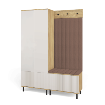 Garderoba Zora 1 do przedpokoju frezowana Dąb Cremona Cashmere Trinity 07