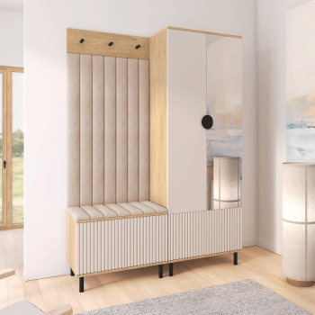 Garderoba Zora wersja 1 minimalistyczna frezowana Dąb Cremona Trinity 02