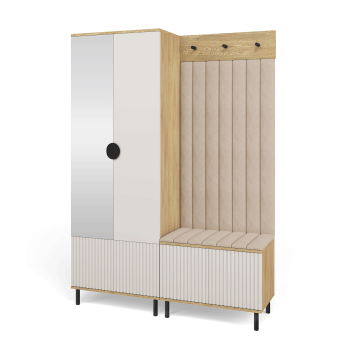 Garderoba Zora wersja 1 minimalistyczna frezowana Dąb Cremona Trinity 02