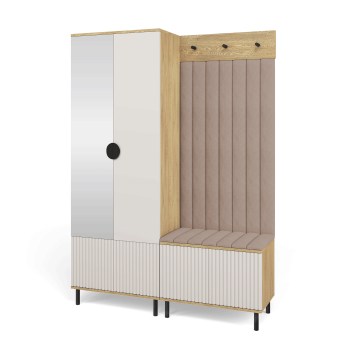 Garderoba Zora 1 nowoczesna garderoba z lustrem Cashmere Dąb Cremona Trinity 05