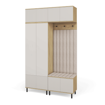Garderoba Zora 2 stylowa garderoba panele tapicerowane Dąb Cremona Cashmere Trinity 02