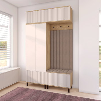 Garderoba Zora wersja 2 frezowana wysokie nóżki Dąb Cremona Cashmere Trinity 05