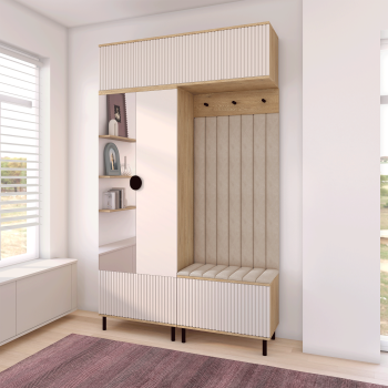 Garderoba Zora 2 nowoczesna garderoba z lustrem Dąb Cremona Cashmere Trinity 03