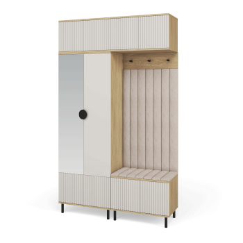 Garderoba Zora 2 nowoczesna garderoba z lustrem Dąb Cremona Cashmere Trinity 03