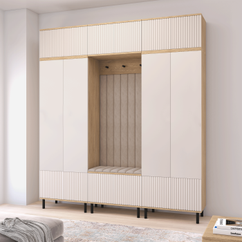 Garderoba Zora 3 elegancki zestaw do przedpokoju Cashmere Dąb Cremona Trinity 03