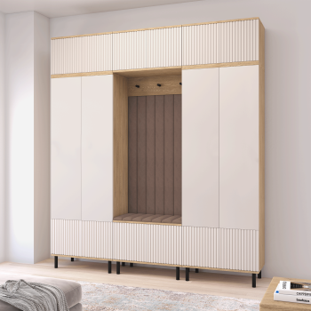 Garderoba Zora 3 stylowy przedpokój minimalistyczny Dąb Cremona Cashmere Trinity 07