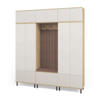 Garderoba Zora 3 stylowy przedpokój minimalistyczny Dąb Cremona Cashmere Trinity 07