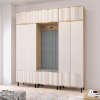 Garderoba Zora 3 designerska garderoba do holu Dąb Cremona Cashmere Trinity 14