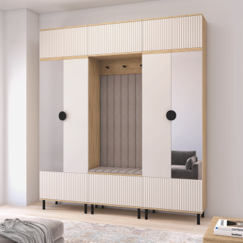 Garderoba Zora 3 elegancki zestaw do przedpokoju z lustrem Cashmere Trinity 05