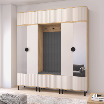 Garderoba Zora 3 designerski przedpokój z lustrem Dąb Cremona Cashmere Trinity 15